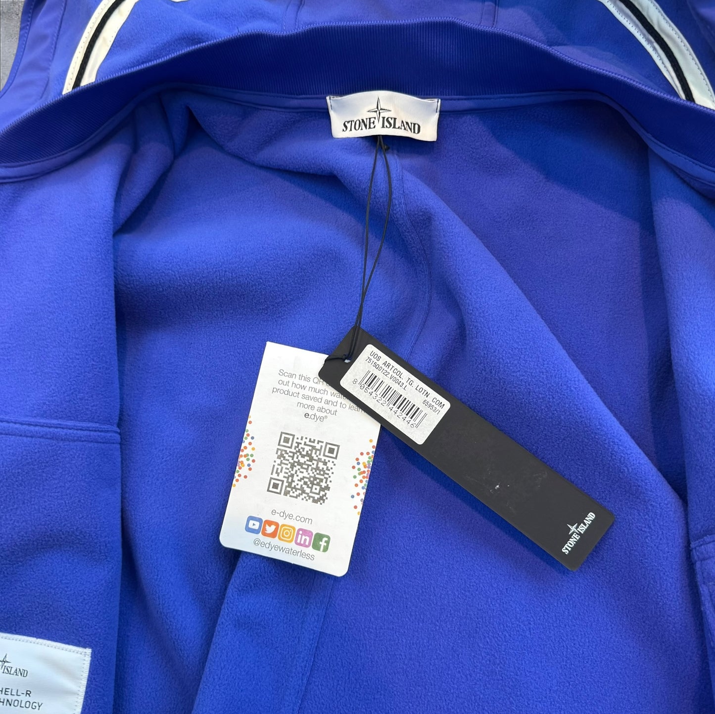 Stone Island Brand New With Tags Fleece Lined Softshell Ocean Blue Large  RRP £675