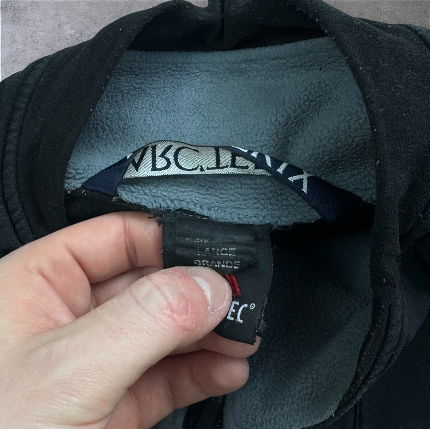 Vintage Arc'teryx Gamma Fleece Lined Softshell Jacket Men's Large Logo Detail RRP £350