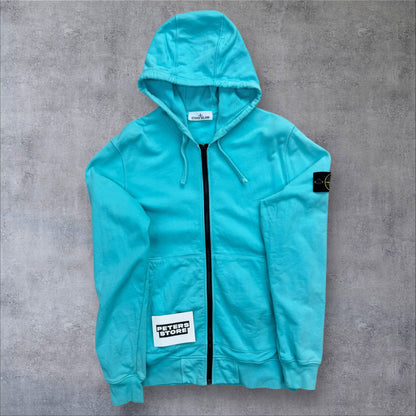 Stone Island Zip Up Hoodie Baby Blue Large RRP £275