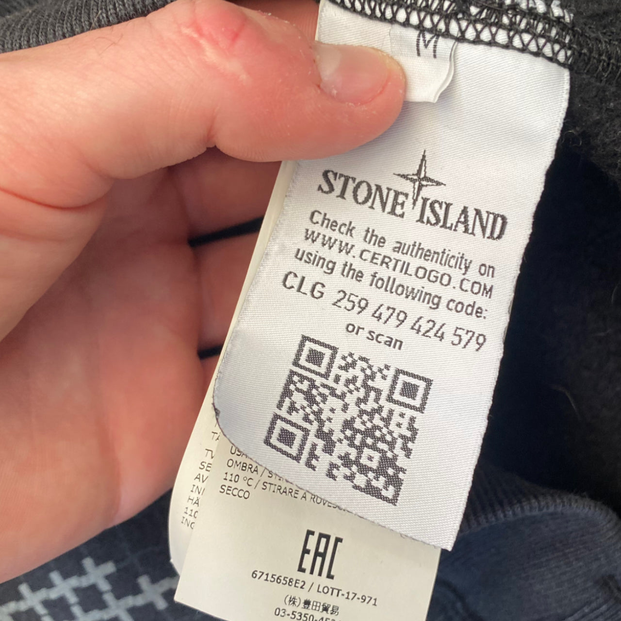 Stone Island Grid Pattern Hoodie Jumper