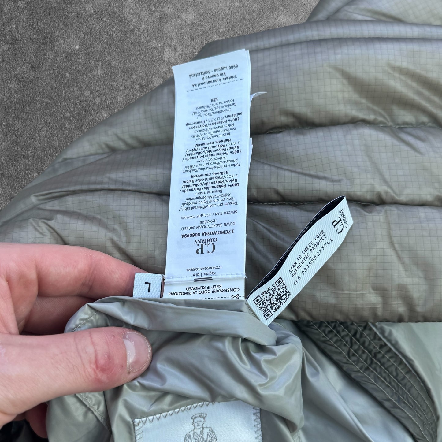 CP Company Down Jacket Men's Large Beige Mint Condition RRP £650