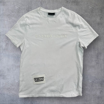 Canada Goose T-Shirt Men's Medium White Classic Chest Logo Tee RRP £175