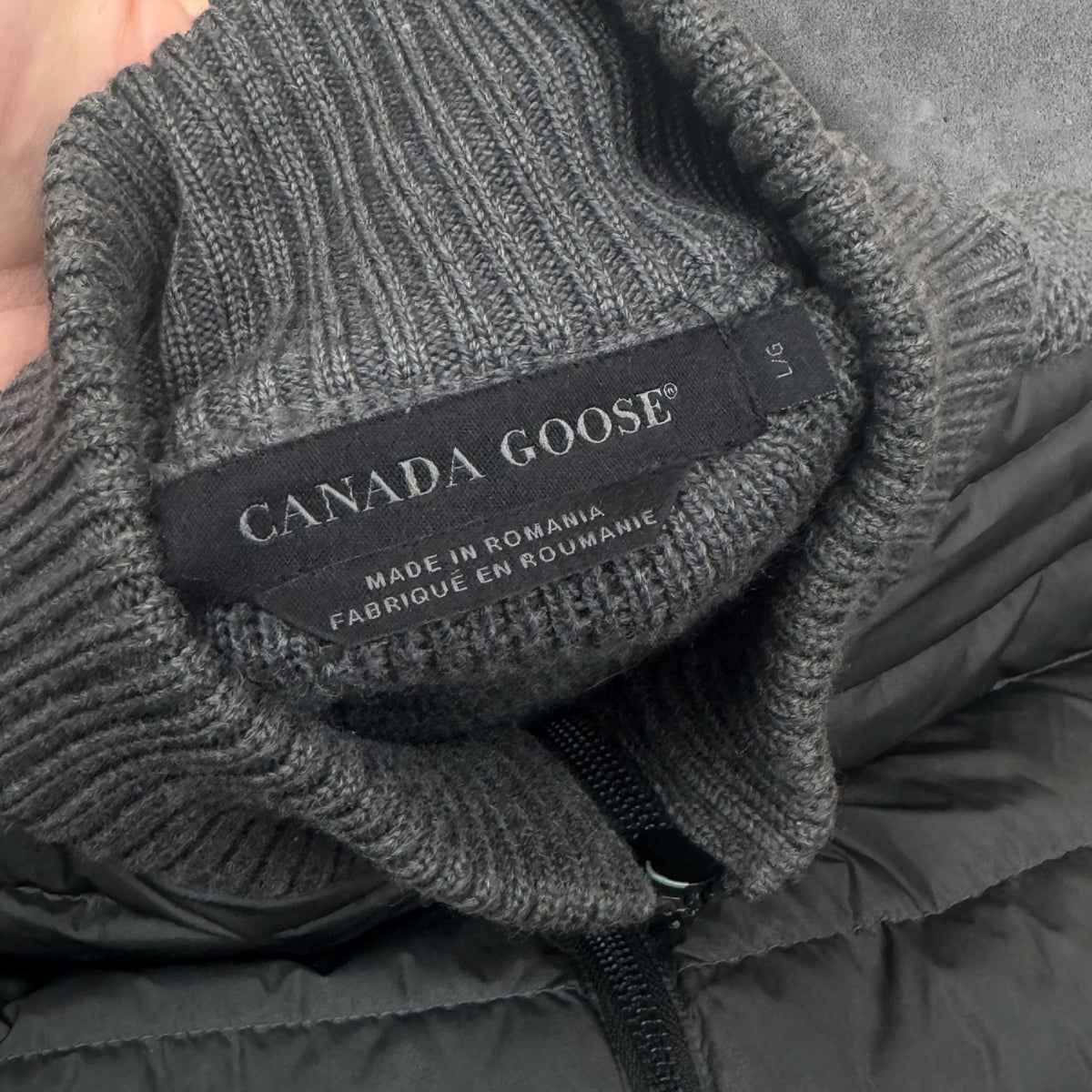 Canada Goose HyBridge Knit Jacket Black Label Iron Grey Men's Large