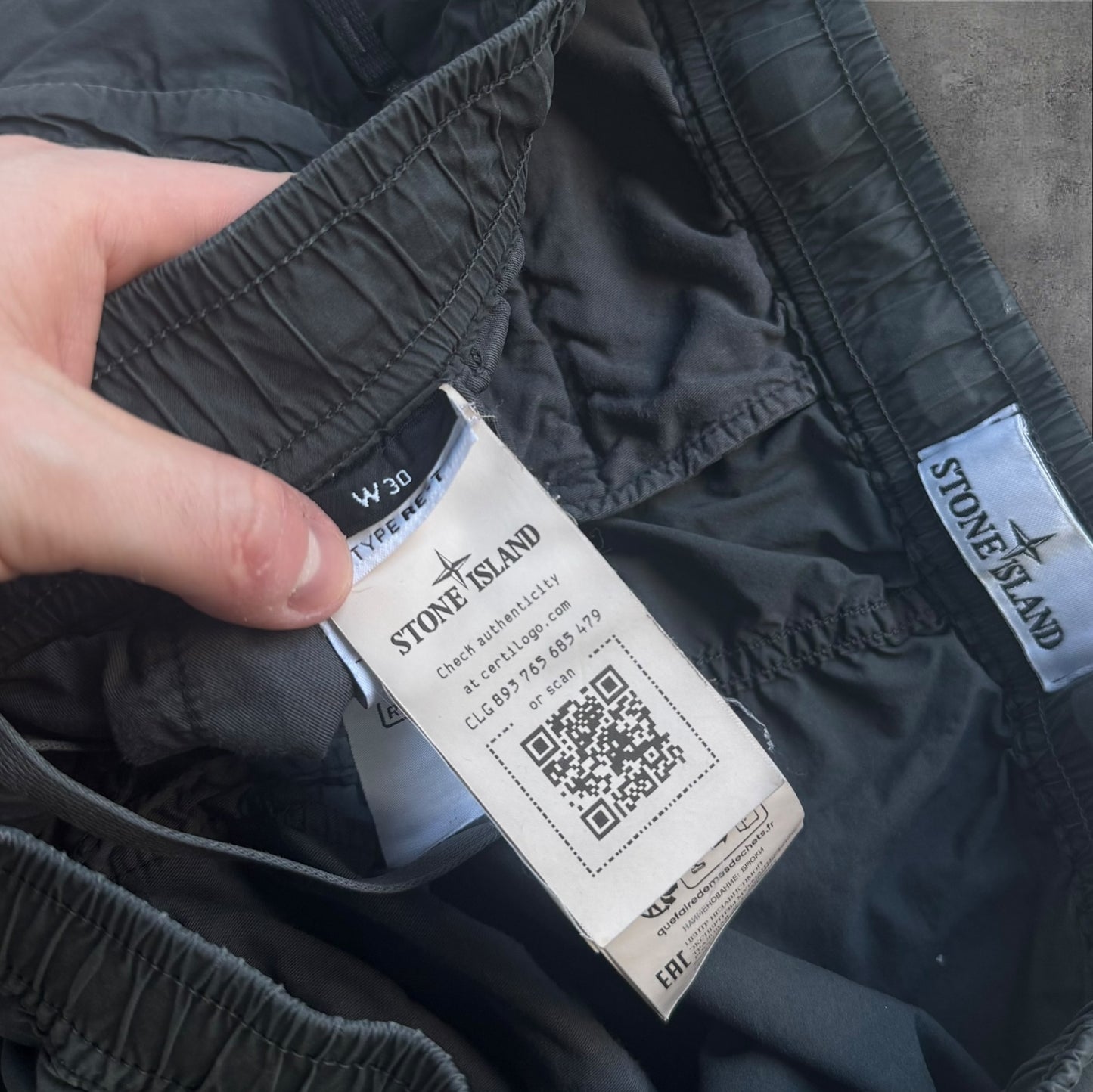 Stone Island 30W Elasticated Cargos Grey RRP £275