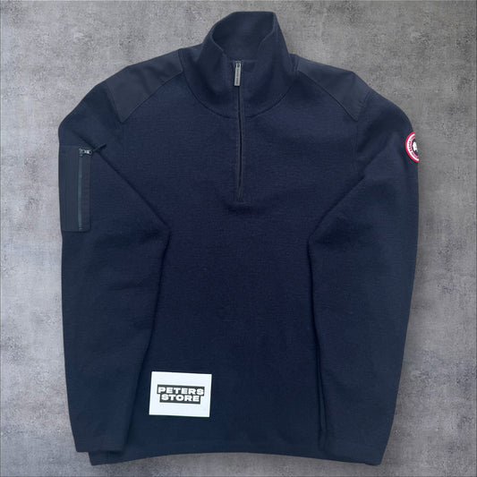 Canada Goose Merino Wool Quarter Zip Navy Size XL RRP £455