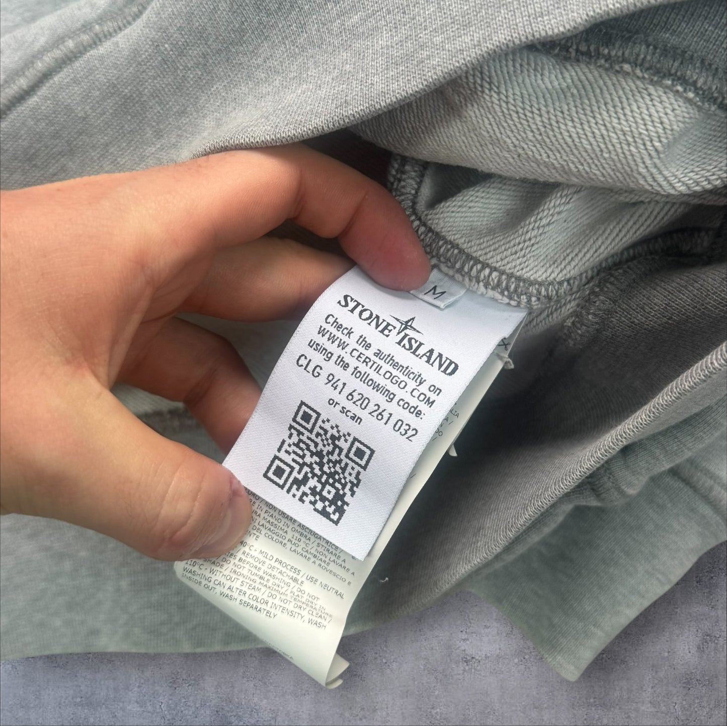 Stone Island Hoodie Medium Grey RRP £350