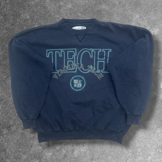 Vintage Gear for Sports Virginia Tech Crewneck Navy Large RRP £60