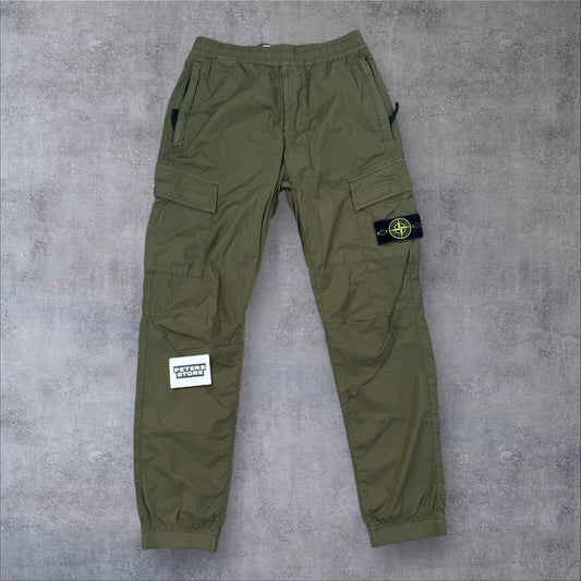 Stone Island Trousers Khaki Elastic Waist Size 30W RRP £295+