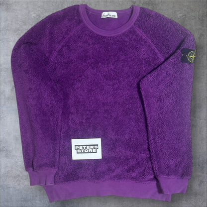 Stone Island Teddy Fleece Purple Size Medium Fits Large RRP £495