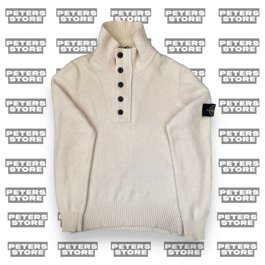 Stone Island Cream Knit Quarter Zip