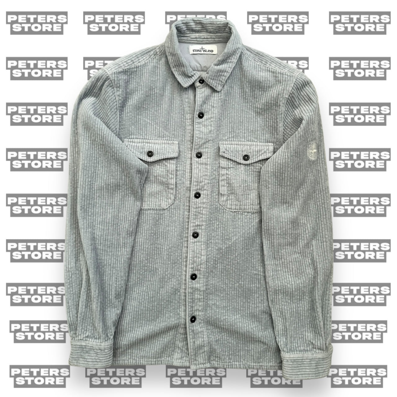 Stone Island Ice Blue Corduroy Overshirt