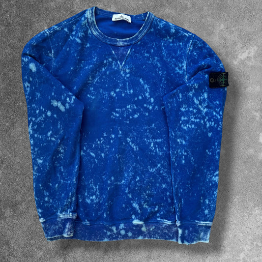 Stone Island Acid Wash Sweatshirt Large Blue Fits XL RRP £350