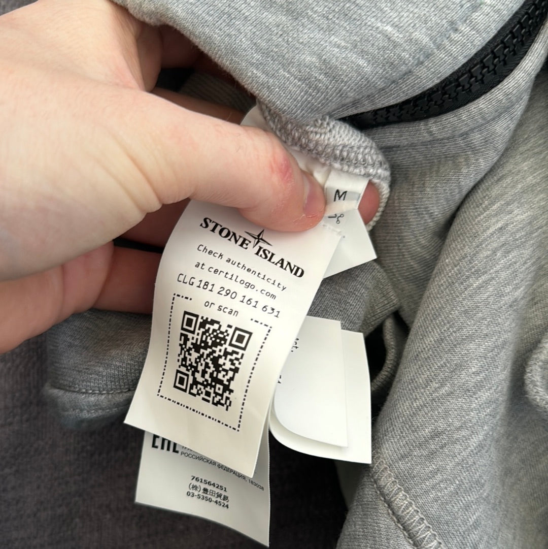 Stone Island Grey Zip-Up Hoodie