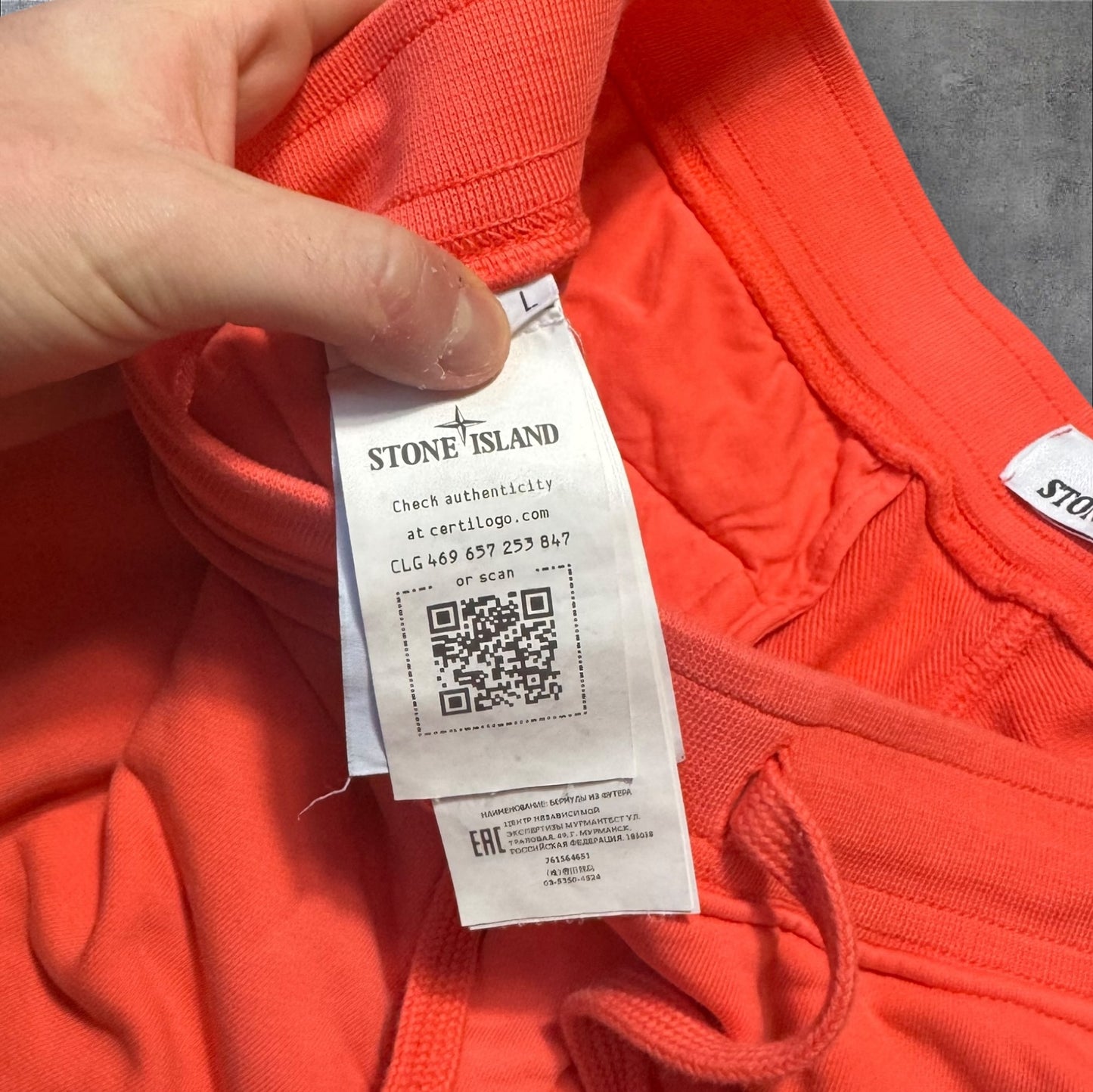 Stone Island Fleece Bermuda Shorts Large Neon Orange RRP £295