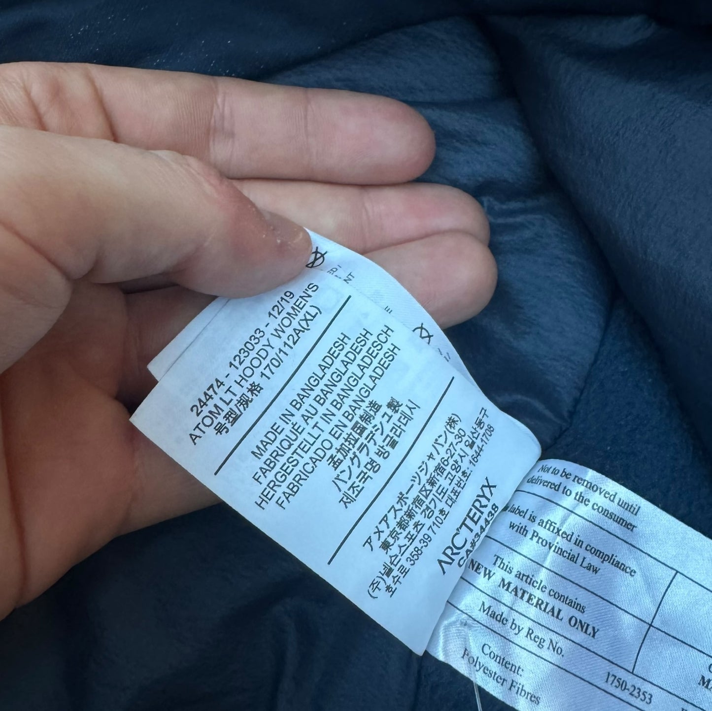 Arc’teryx Womens Atom LT Jacket XL Navy RRP £280