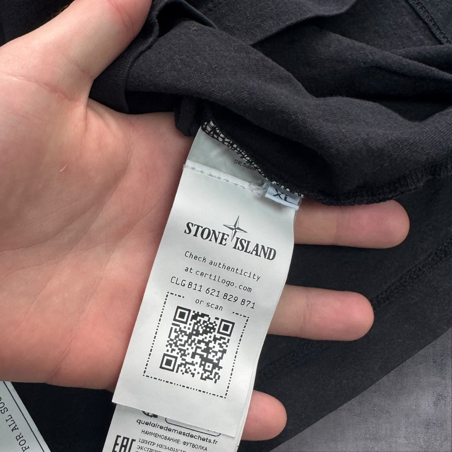 Stone Island T Shirt XL Black Back Print