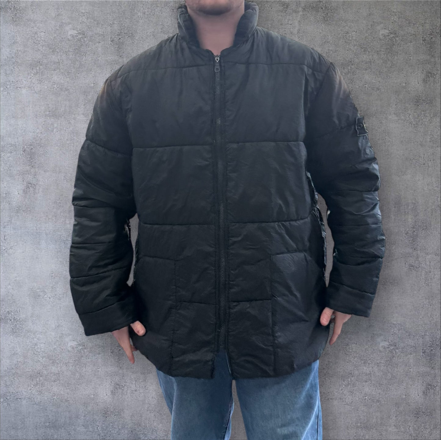Stone Island Autumn Winter 1995 Green Edge Puffer Jacket XL RRP £795