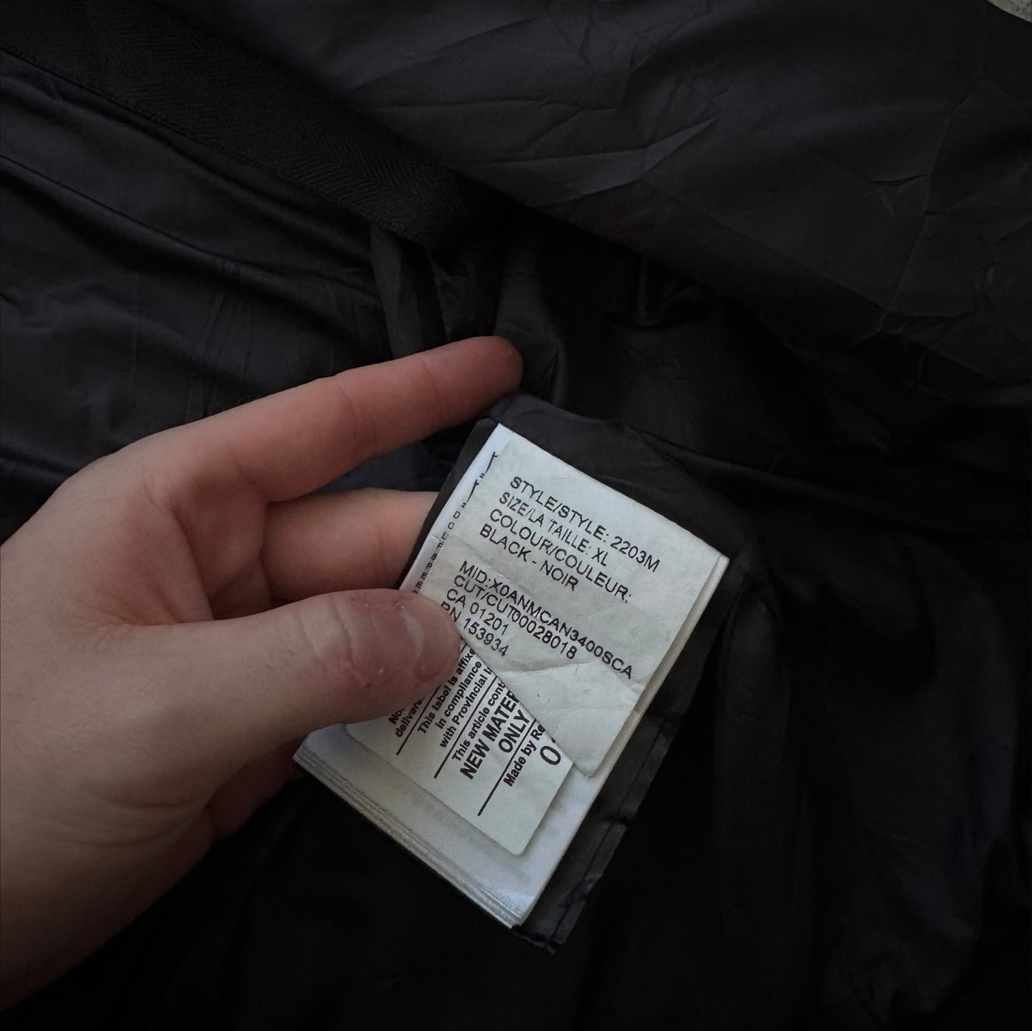 Canada Goose Cabri Puffer Jacket Black Size XL RRP £625