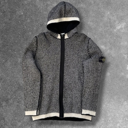 Stone Island Striped Knit Zip Hooded Jumper XL Rare RRP £360