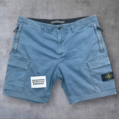 Stone Island Newer Season Cargo Shorts Size 40 Waist Blue RRP £350