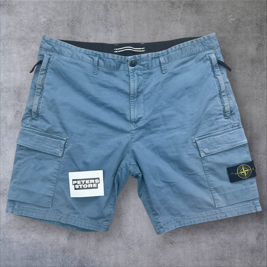Stone Island Newer Season Cargo Shorts Size 40 Waist Blue RRP £350