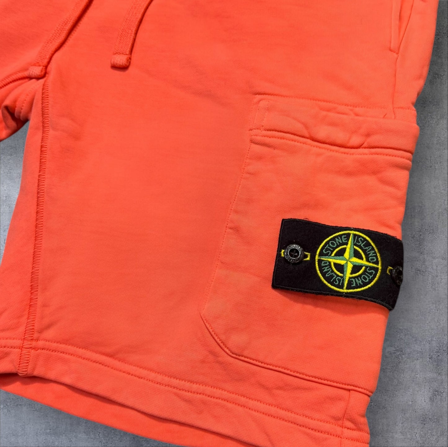 Stone Island Fleece Bermuda Shorts Large Neon Orange RRP £295