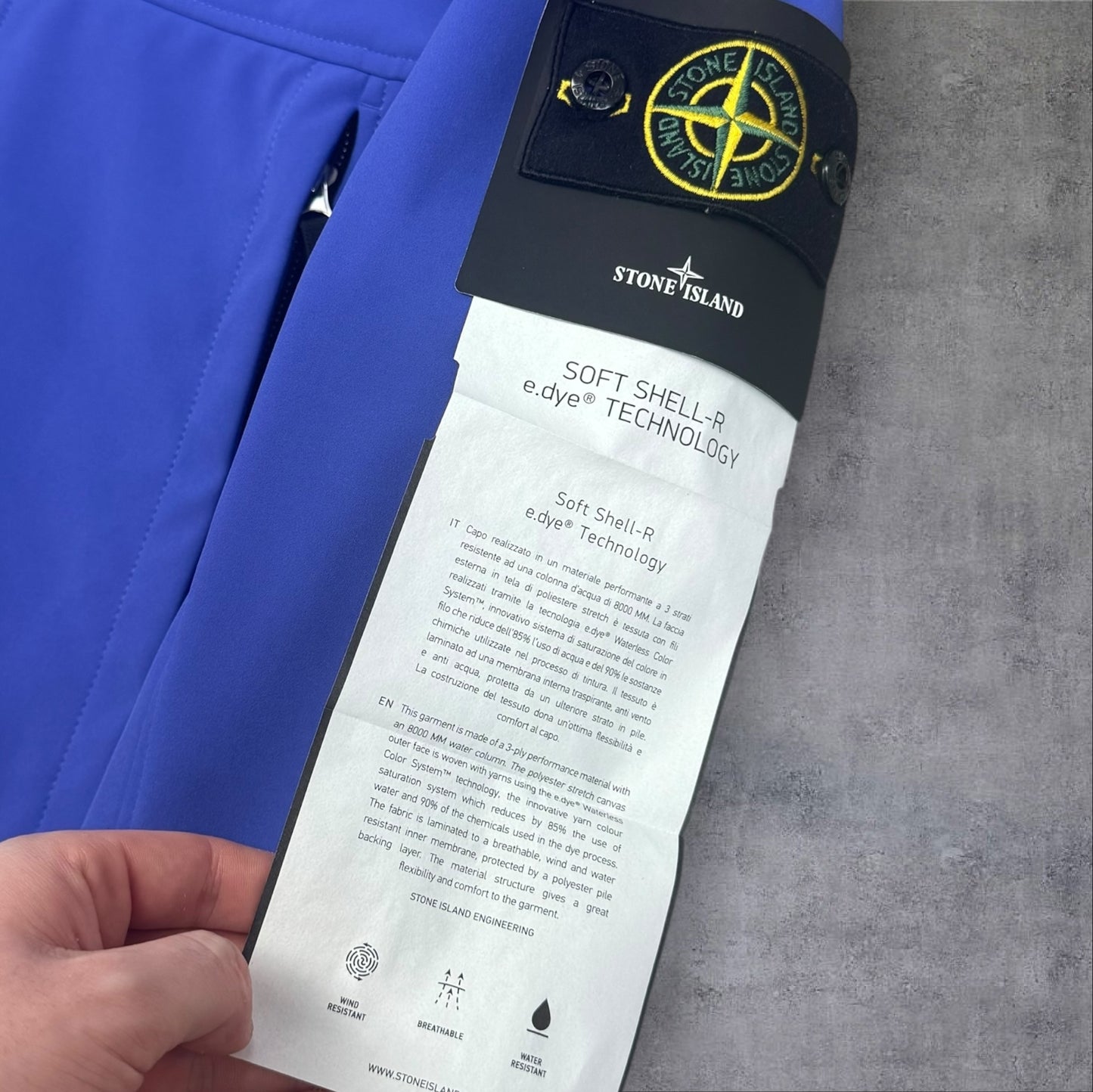 Stone Island Fleece Lined Softshell Ocean Blue Medium BNWT RRP £650