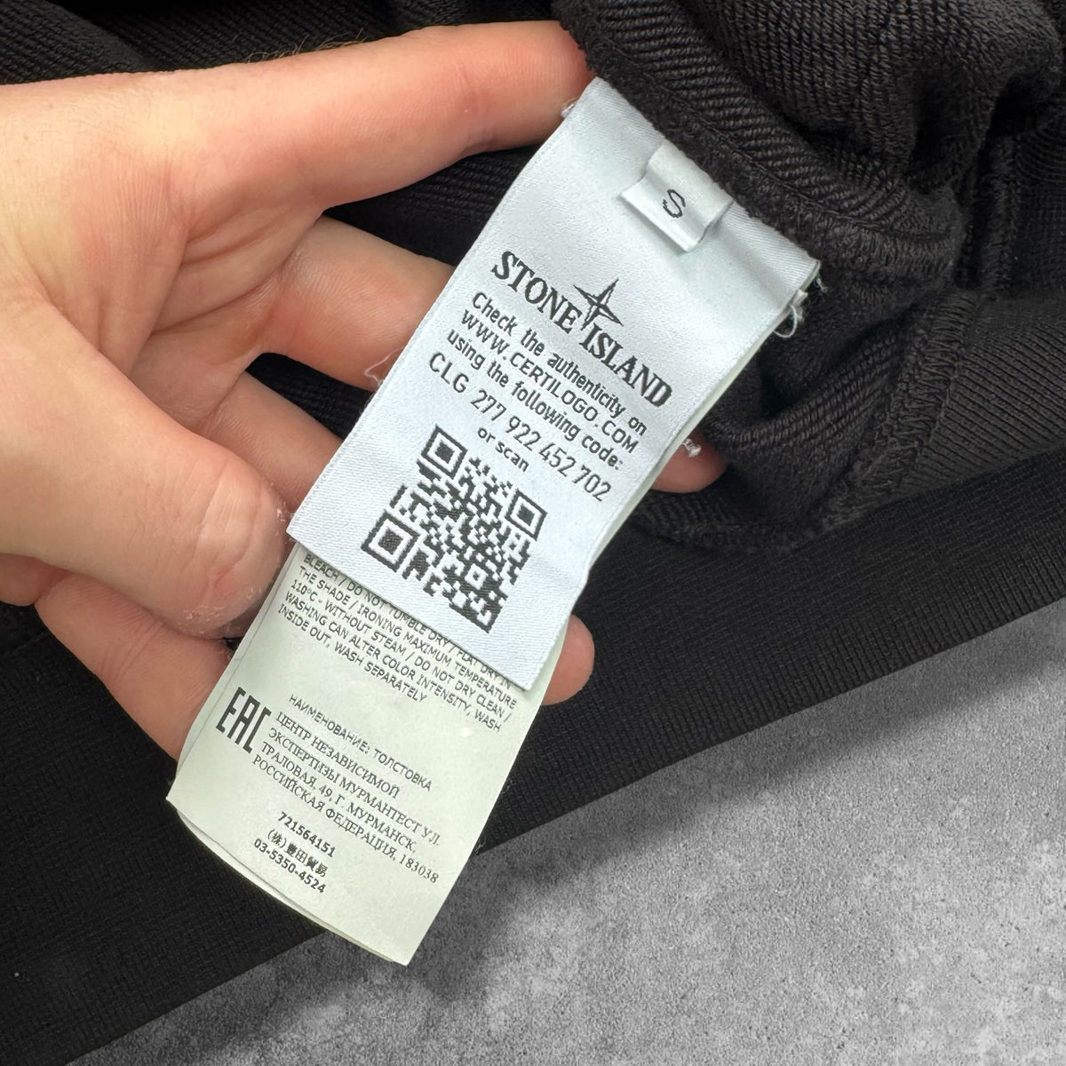 Stone Island Hoodie Small Black 21" Pit to Pit RRP £350