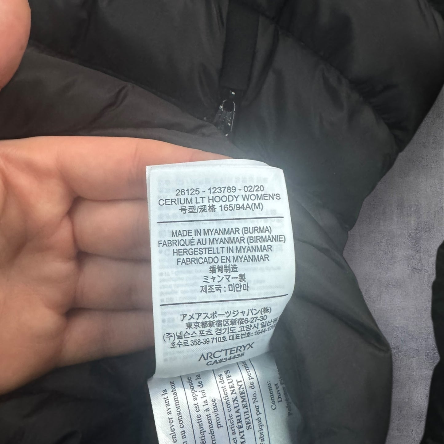 Arc’teryx Womens Cerium Puffer Jacket Medium Black RRP £300