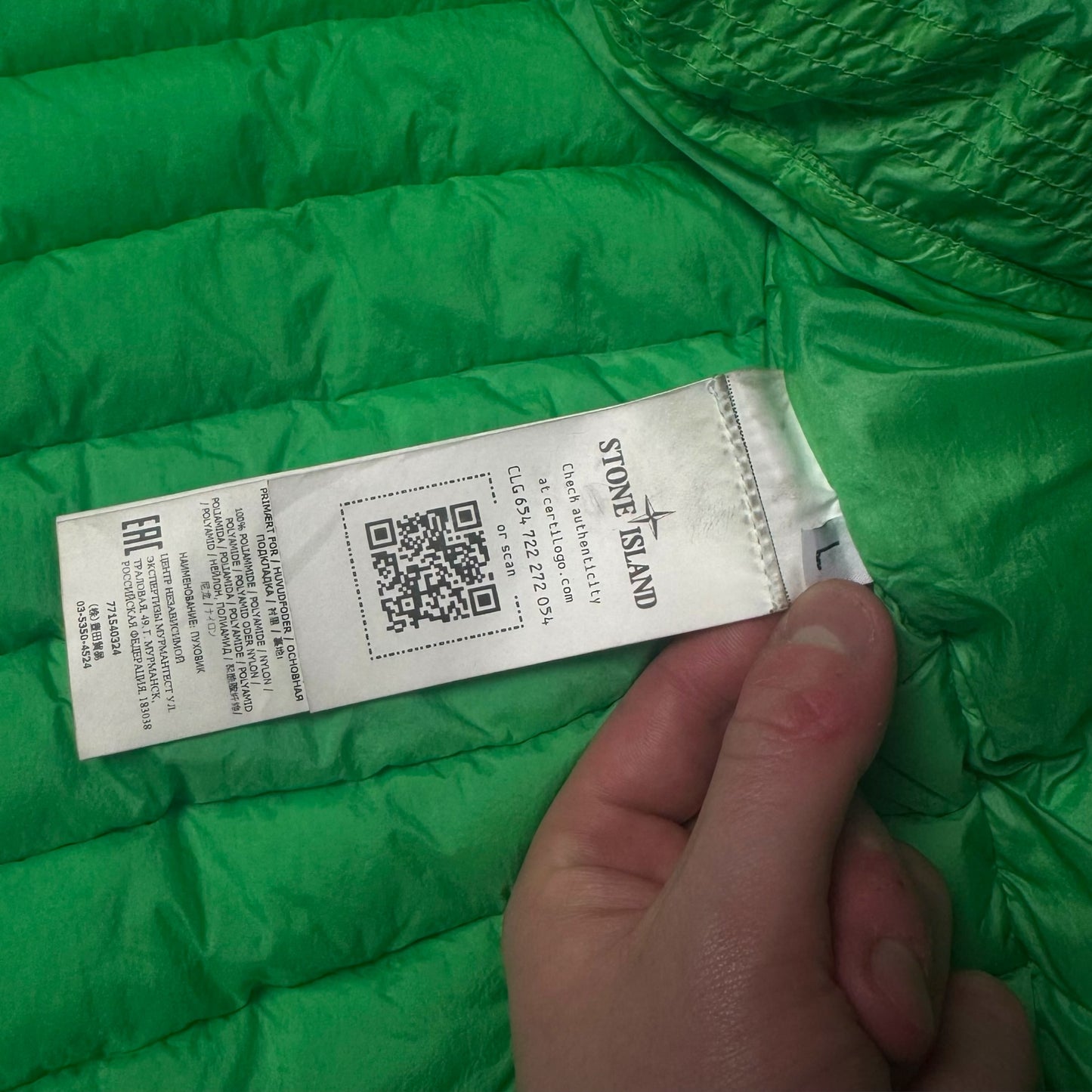 Stone Island Loom Woven Down Puffer Jacket Large RRP £725