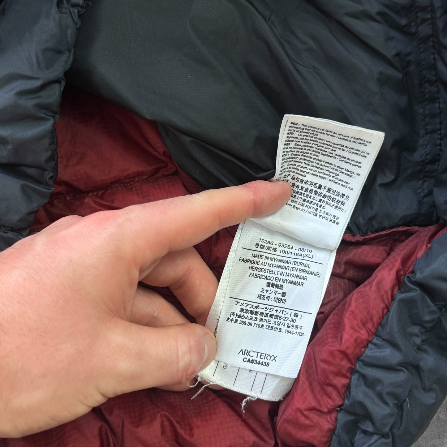 Arc'teryx Cerium Puffer Jacket Size XL RRP £380