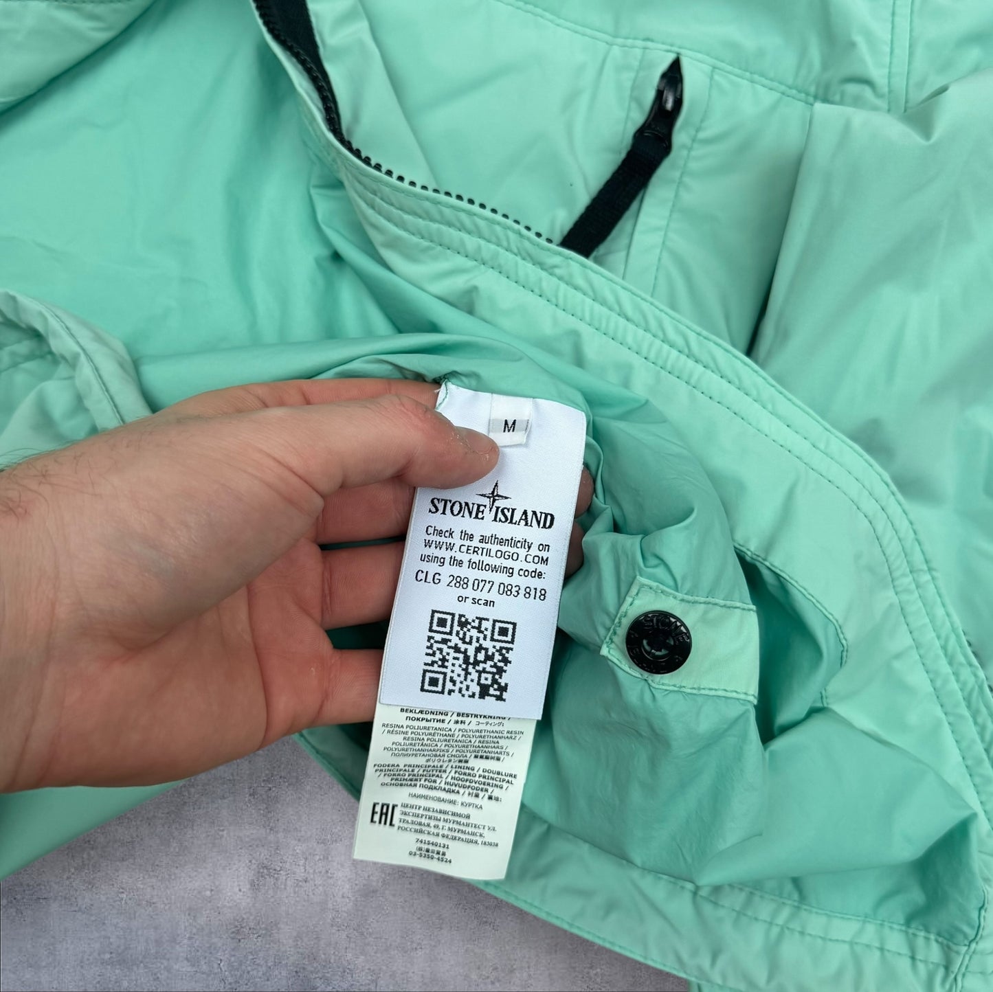 Stone Island Skin Touch Mint Green Jacket Medium Brand New With Tags RRP £750
