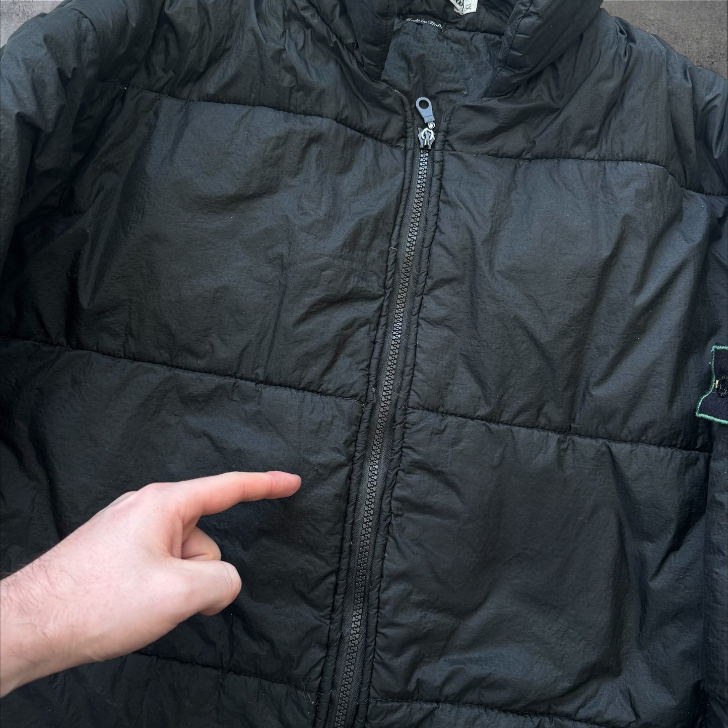 Stone Island Autumn Winter 1995 Green Edge Puffer Jacket XL RRP £795