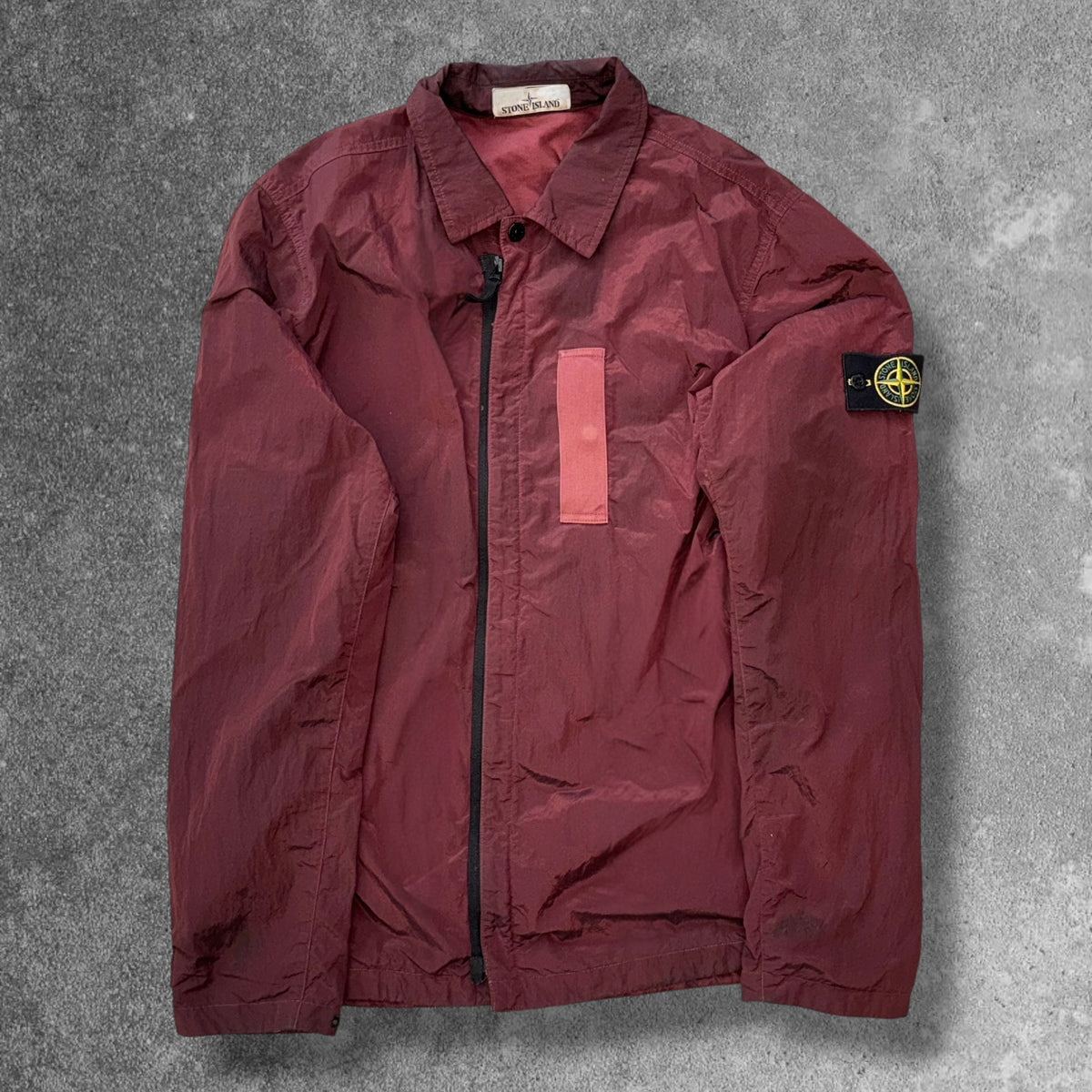 Stone Island Nylon Metal Jacket Large Red Cotton Lined RRP £600