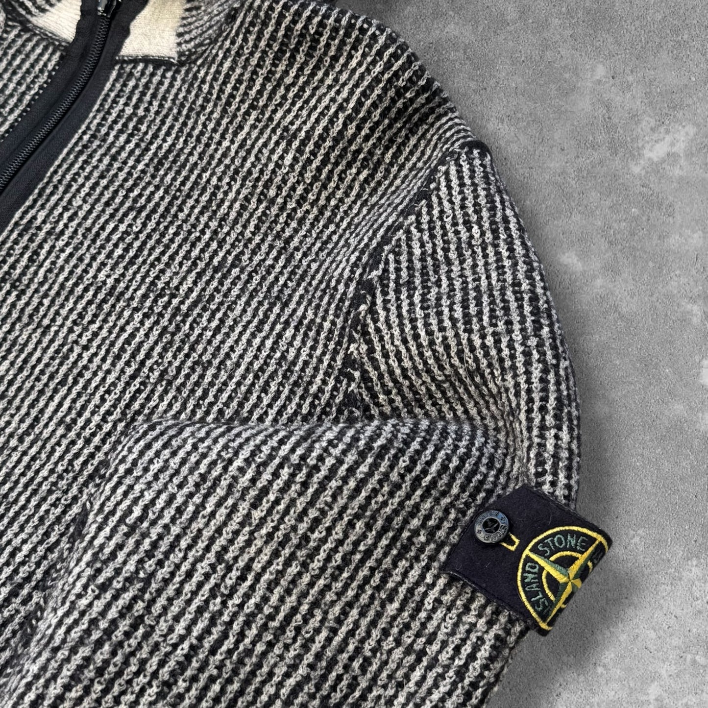 Stone Island Striped Knit Zip Hooded Jumper XL Rare RRP £360