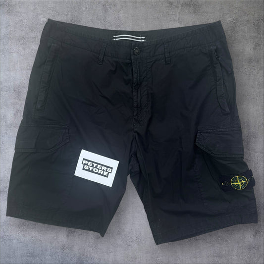 Stone Island Cargo Shorts Black Size 36W RRP £325