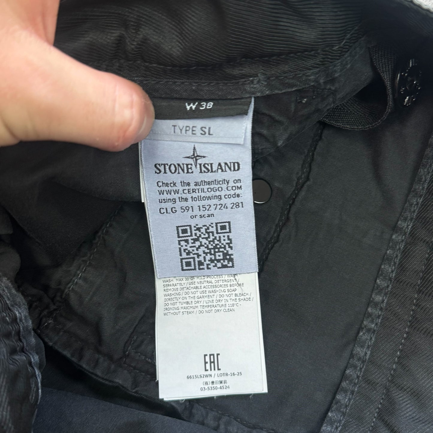 Stone Island Cargo Shorts W38 Black Garment Dyed RRP £285