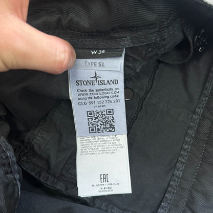 Stone Island Cargo Shorts W38 Black Garment Dyed RRP £285