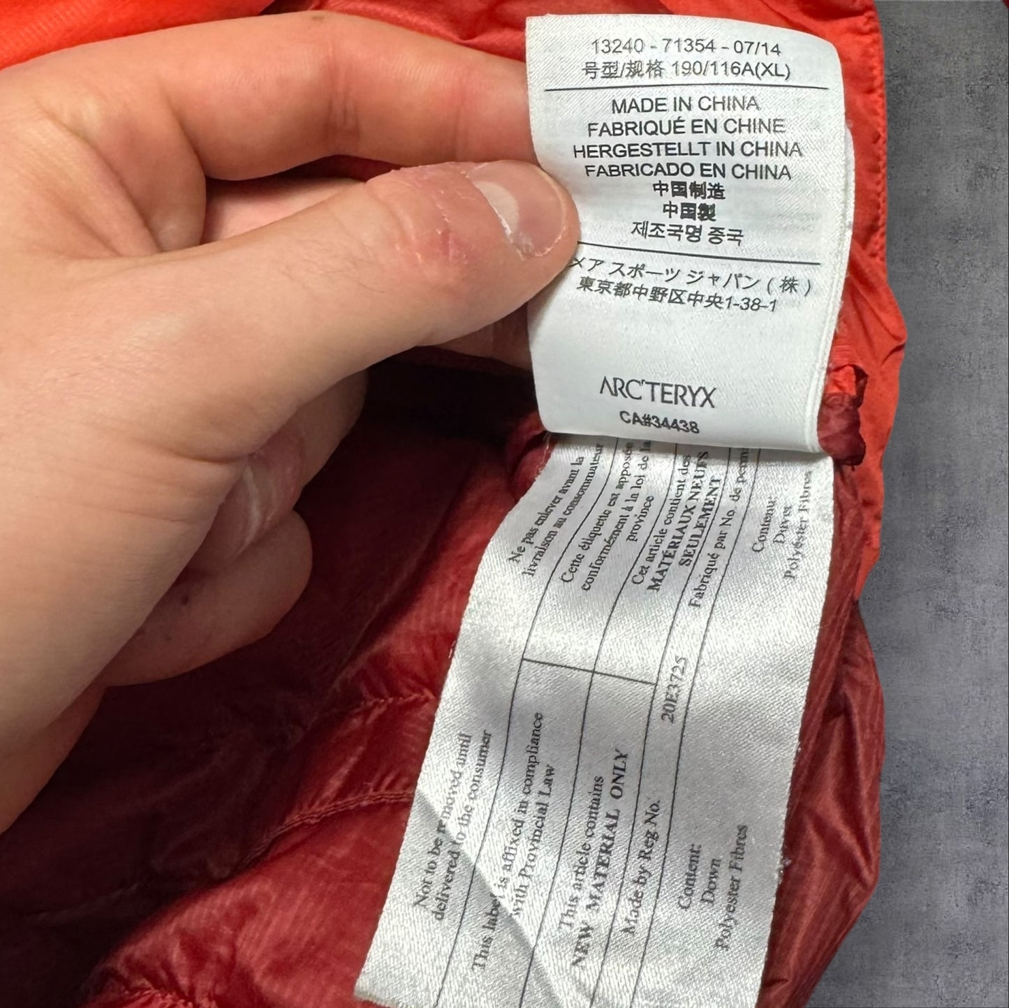 Arcteryx Cerium Fiery Red XL RRP £300