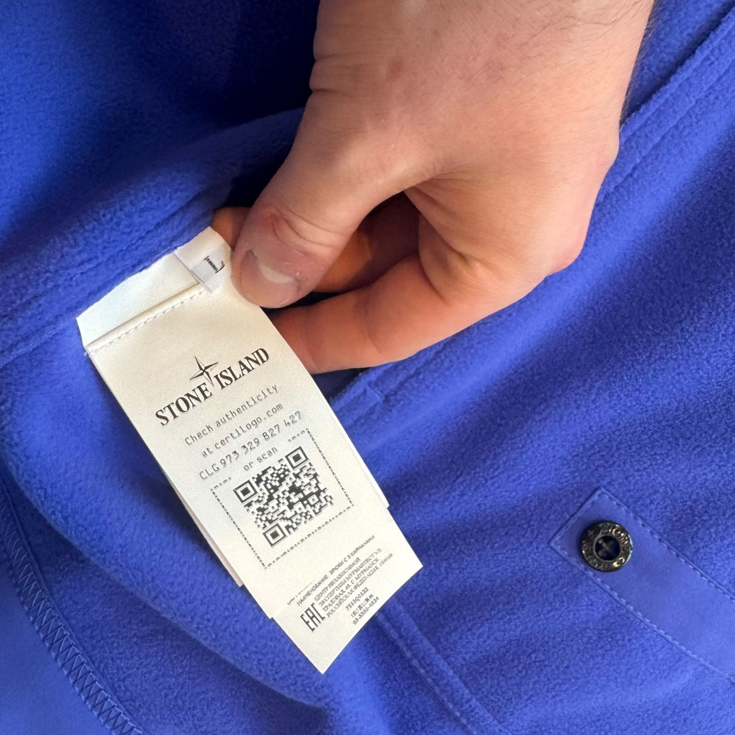 Stone Island Brand New With Tags Fleece Lined Softshell Ocean Blue Large  RRP £675