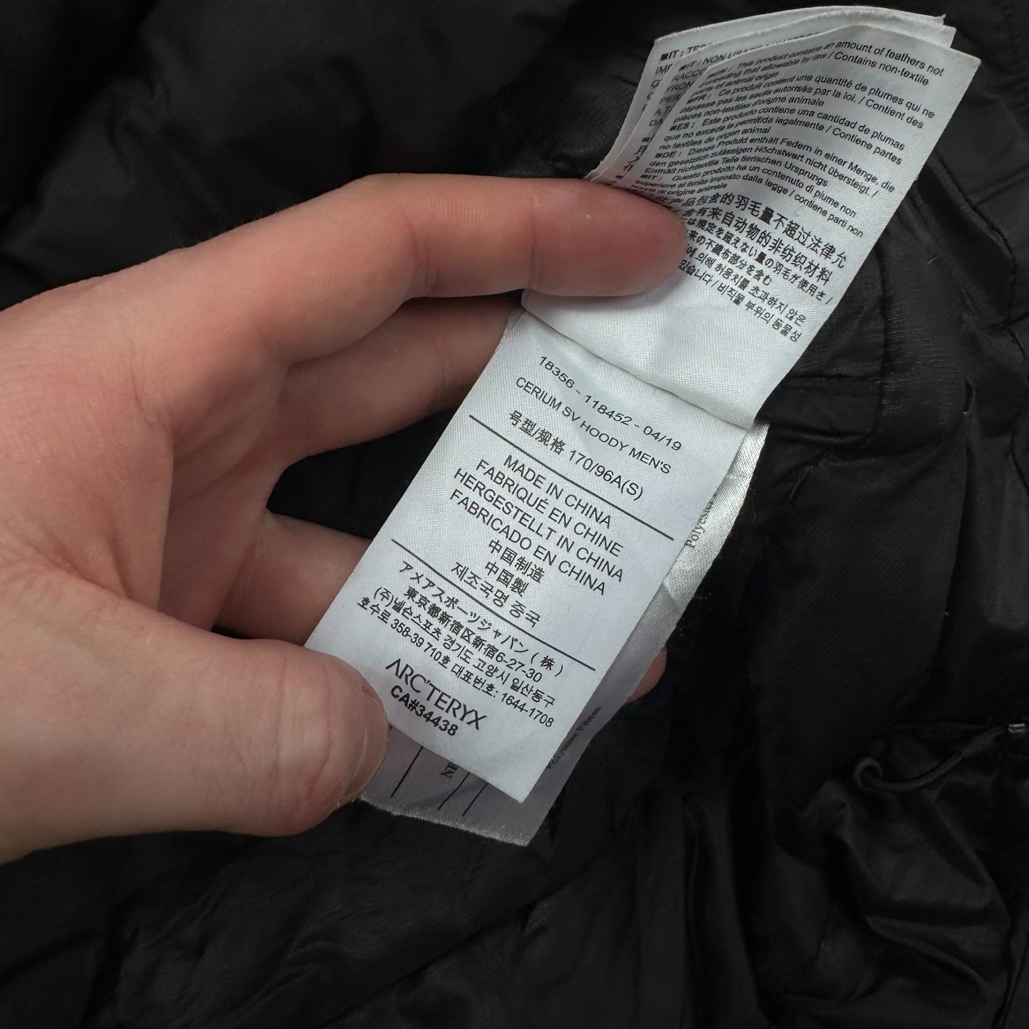 Arc'teryx Cerium SV Down Jacket Black Small RRP £450