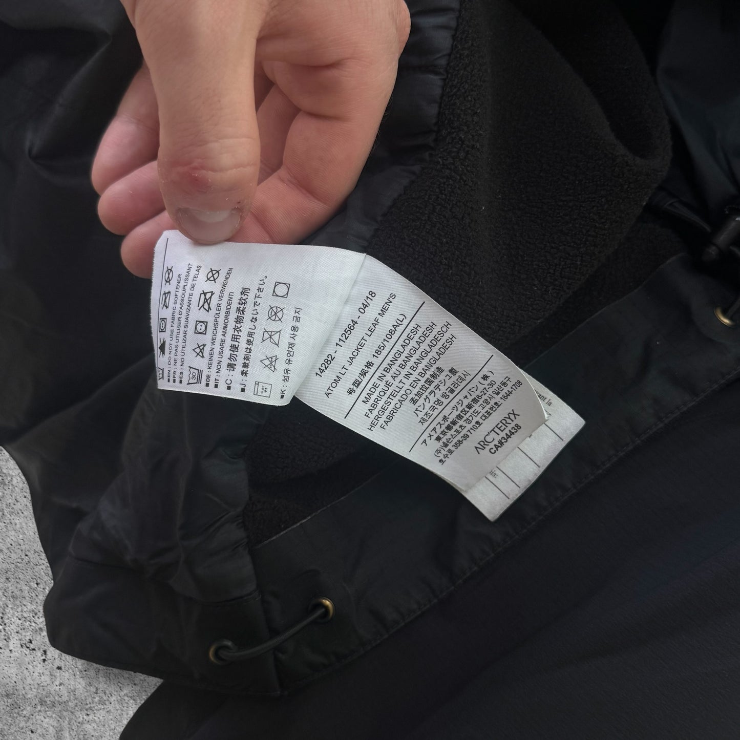 Arc'teryx Atom LEAF Gen 1 Jacket Men's Large Black Insulated RRP £450
