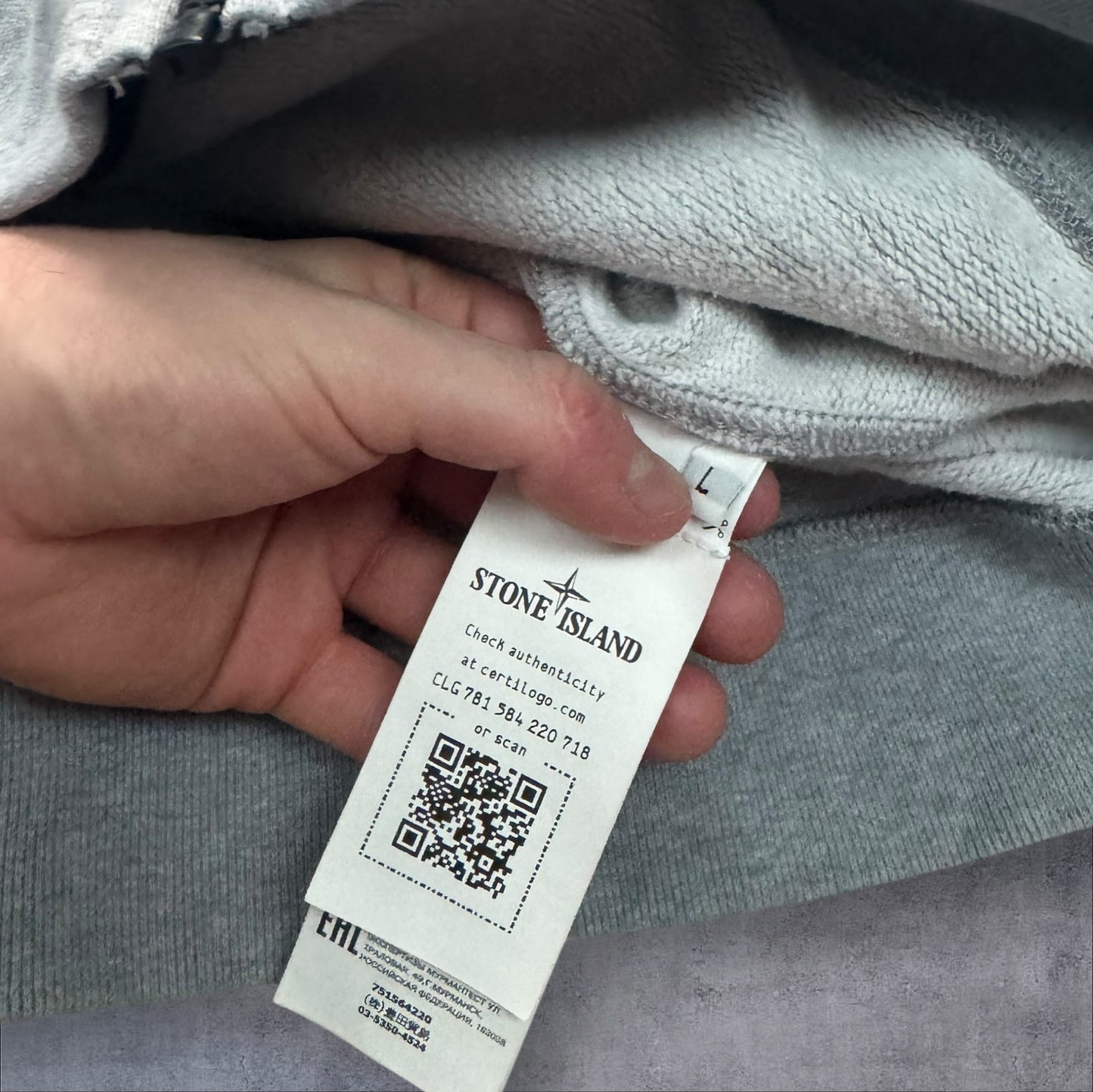 Stone Island Grey Zip Up Jumper Large RRP £325