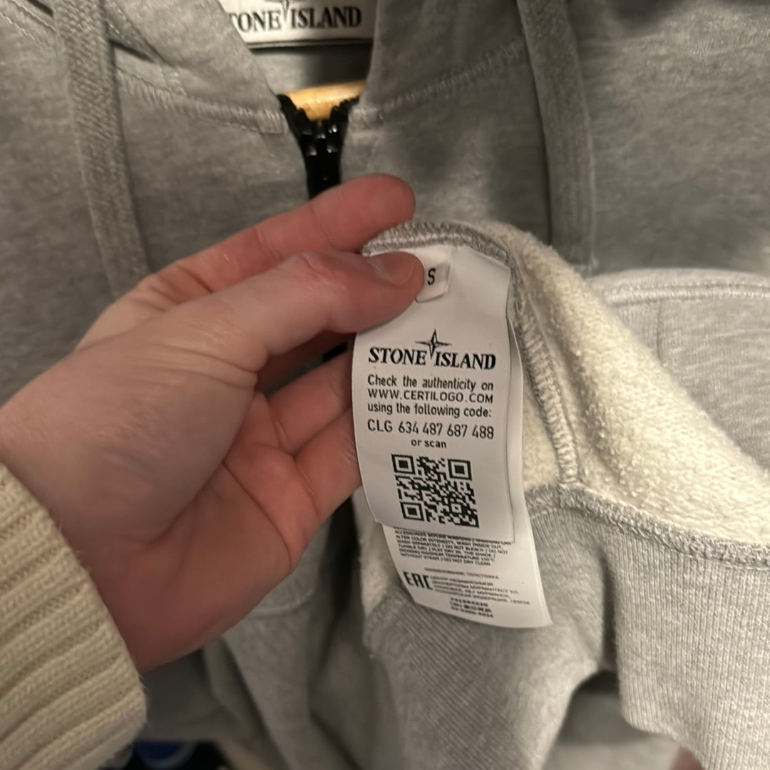 Stone Island Grey Zip-Up Hoodie