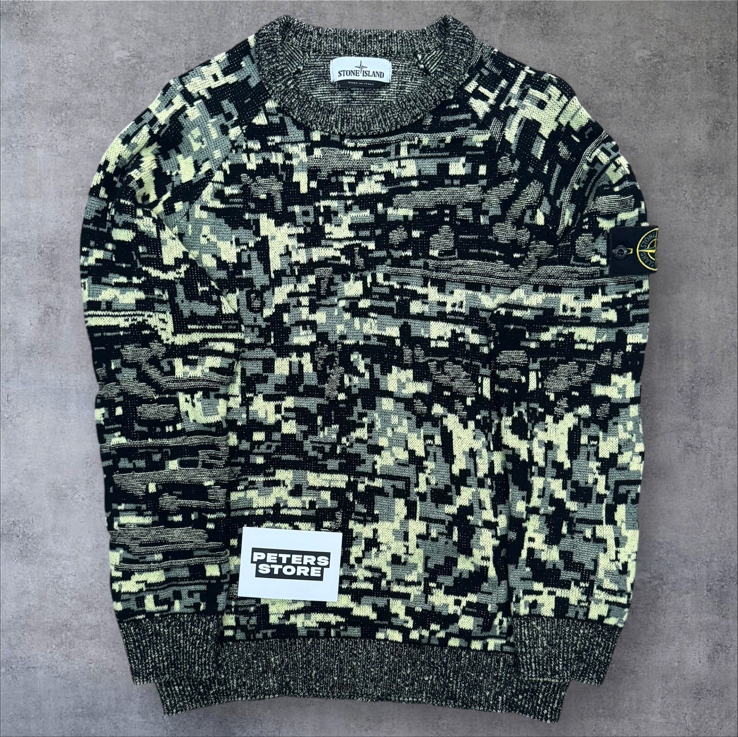 Stone Island Twisted Pixel Camo Jumper Large RRP £365