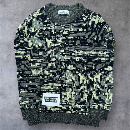 Stone Island Twisted Pixel Camo Jumper Large RRP £365