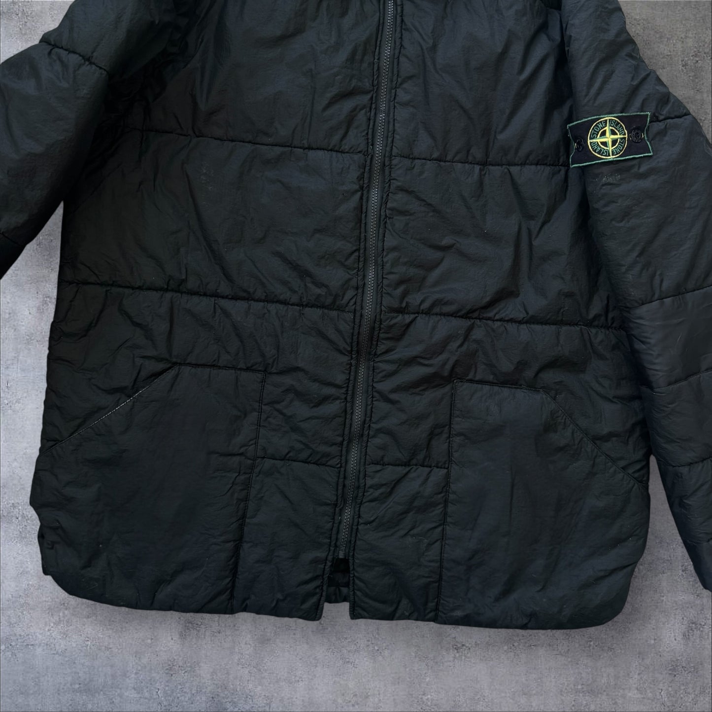 Stone Island Autumn Winter 1995 Green Edge Puffer Jacket XL RRP £795