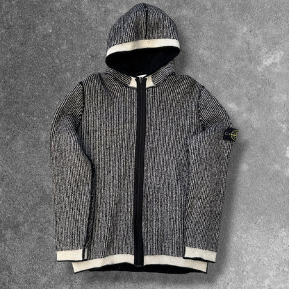 Stone Island Striped Knit Zip Hooded Jumper XL Rare RRP £360