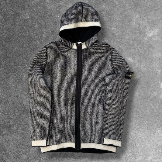 Stone Island Striped Knit Zip Hooded Jumper XL Rare RRP £360