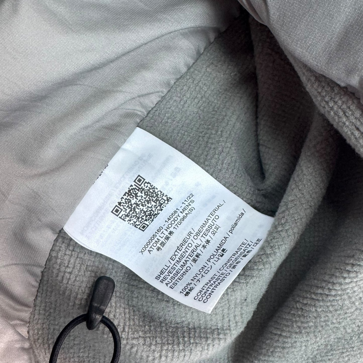 Arc’teryx Atom LT Hoody Grey Small RRP £230+
